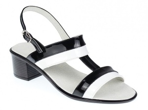 Oferta marimea 36, 37 Sandale dama din piele naturala cu toc de 5cm, LS7AN