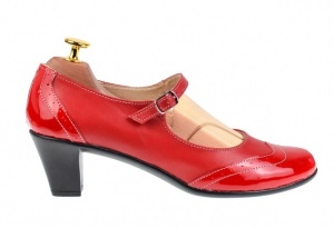 Oferta marimea 36 Pantofi dama rosii, eleganti, din piele naturala, cu toc de 7 cm, LP104RR - Img 3