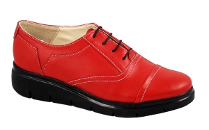 Oferta marimea 37, 40 - Pantofi dama rosii din piele naturala, cu platforme LRUT2R