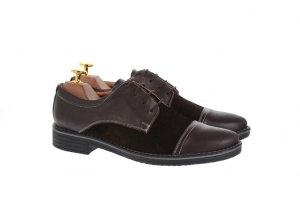 Oferta marimea 37, pantofi barbati casual din piele naturala, culoare maro, LPAMM - Img 2
