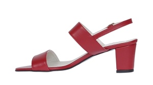 Oferta marimea 37 Sandale dama din piele naturala cu toc de 5cm Rosu LNA59ROSU - Img 5