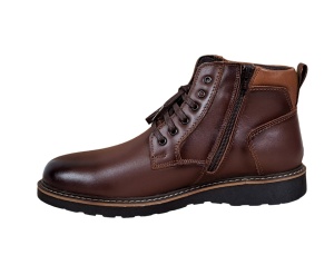 Oferta Marimea 38, 42 Ghete barbati casual, din piele naturala Maro cu fermoar LCORSAFM - Img 3
