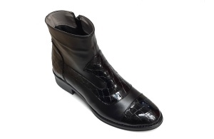 OFERTA marimea 39 - Ghete dama elegante negre din piele naturala croco si box - LNA322CRNP - Img 3