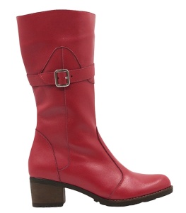 Oferta Marimea 40 Cizme dama imblanite din piele naturala cu fermoar Tanya Rosu LT215ROSUP