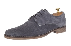 Oferta marimea 40 -Pantofi barbati casual din piele naturala intoarsa gri, LPAGRIVEL2 - Img 4