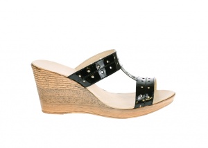 OFERTA MARIMEA 40 - Papuci dama de vara cu platforme de 7 cm, din piele naturala LAC, LPAP46LN - Img 3
