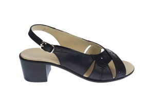 OFERTA marimea 40 -Sandale dama de vara cu toc de 5 cm, din piele naturala, neagra, LS25NBOX - Img 3