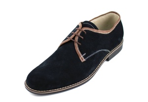 Oferta marimea 42- Pantofi barbati casual din piele naturala intoarsa, culoare neagra, LP34NM - Img 5