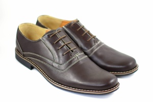 Oferta marimea 43 - Pantofi barbati eleganti din piele naturala, culoare maro - LP37M - Img 2