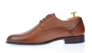 Oferta Pantofi barbati eleganti din piele naturala pe calapod lat, Maro SIR011M - Img 3