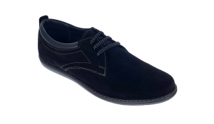 Pantofi barbati casual din piele naturala antilopa - Model Negru 338 VELN - Img 10
