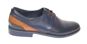 Pantofi barbati casual din piele naturala bleumarin SIR142BL - Img 5