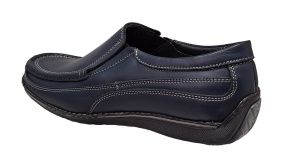 Pantofi barbati casual din piele naturala cu elastic Bleumarin, GKR82BLU - Img 4