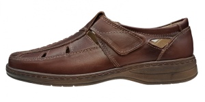 Pantofi barbati casual din piele naturala, decupati, cu scai, calapod lat - GKR24M - Img 3