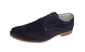 Pantofi barbati, casual, din piele naturala intoarsa, bleumarin VELBLM - Img 4