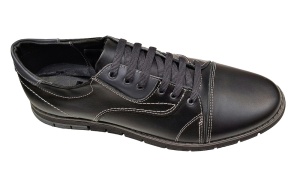 Pantofi barbati, casual din piele naturala, Negru, GKR67N - Img 5