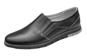 Pantofi barbati, casual din piele naturala, Negru, GKR81N - Img 4