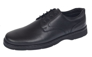 Pantofi barbati casual din piele naturala pe calapod lat Negru GKR5XN - Img 3