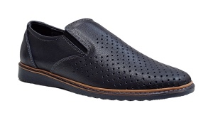 Pantofi barbati casual perforati din piele naturala Bleumarin - GKR506BL - Img 1