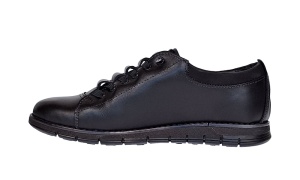 Pantofi barbati casual piele naturala de culoare neagra GKR120N - Img 5