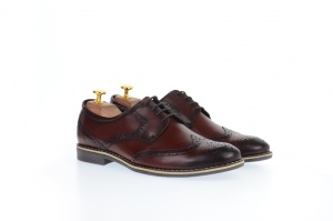 Pantofi barbati casual, visinii din piele naturala - 500VIS - Img 2