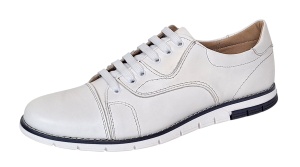 Pantofi barbati din piele naturala - Model Casual Alb GKR67A - Img 8
