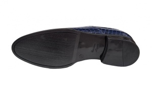 Pantofi barbati eleganti din piele naturala, Croco, bleumarin inchis, LAC, TESTCROCOBL - Img 2