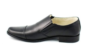 Pantofi barbati eleganti din piele naturala cu elastic Negru P61NEL - Img 4