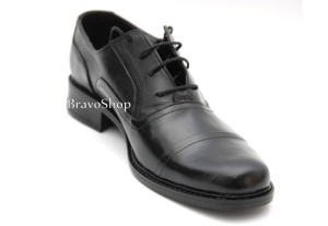 Pantofi barbati eleganti din piele naturala de culoare neagra, P37NS - Img 3