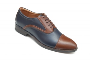 Pantofi barbati eleganti, din piele naturala, Maro - Albastru, CIUCALETI SHOES, TEST44 - Img 7