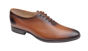 Pantofi barbati eleganti din piele naturala maro coniac GKR71M - Img 2