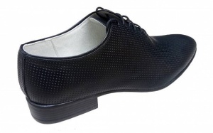 Pantofi barbati eleganti din piele naturala matritata negru GKR35NP - Img 3