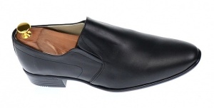 Pantofi barbati eleganti din piele naturala - Model Negru fara siret NIC142NEL - Img 3