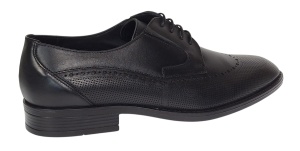 Pantofi barbati eleganti din piele naturala - Model Office Negru 708 - Img 12