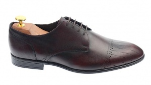 Pantofi barbati eleganti din piele naturala - Moel visiniu 702 Marimea 41
