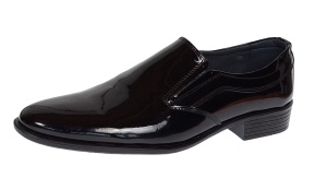 Pantofi barbati eleganti din piele naturala Negru Lac - Model fara siret Mateo - Img 4