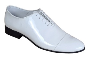 Pantofi barbati eleganti pentru ceremonii din piele naturala lac, alb MOD1ALAC - Img 6
