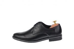 Pantofi barbati, model casual din piele naturala box, culoare neagra - 336NBOX - Img 2