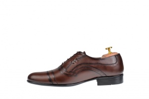 Pantofi Barbati Office, Eleganti, din Piele Naturala, cu Elastic, Maro, CIUCALETI SHOES - Img 5