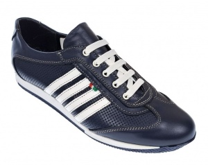 Pantofi barbati sport din piele naturala - Model bleumarin 1053BLA - Img 2