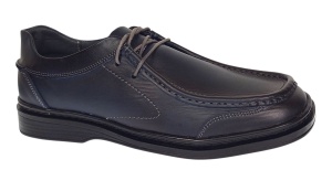 Pantofi casual barbati din piele naturala pe calapod lat - Bleumarin GKR11BL - Img 3