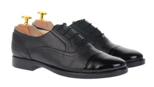 Pantofi casual dama din piele naturala box cu varf lac - P291LACN - Img 2