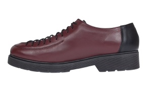 Pantofi casual dama din piele naturala - Model Visiniu cu Negru PDGINAVIS - Img 4