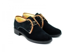 Pantofi copii (baieti) din piele naturala, casual - eleganti P80B - Img 5