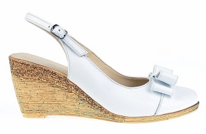Pantofi dama albi din piele naturala - Model cu platforme de 7 cm SALBTEA - Img 4