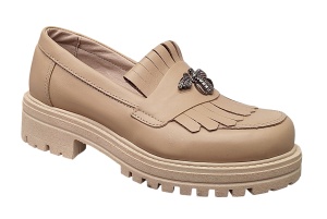 Pantofi dama casual din piele naturala bej Sasha