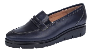 Pantofi dama casual din piele naturala, bleumarin inchis - P105BLBOX - Img 2