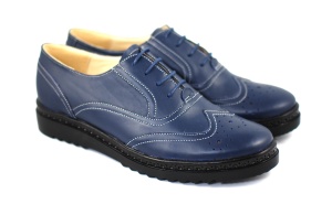Pantofi dama casual din piele naturala bleumarin - P29OBLMBOX