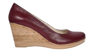 Pantofi dama casual din piele naturala box cu platforma de 7 cm MARA Visiniu - Img 3