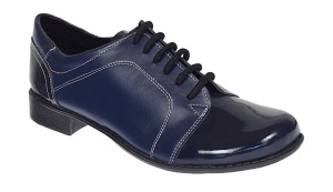 Pantofi dama casual din piele naturala box lac Bleumarin P53LACBL